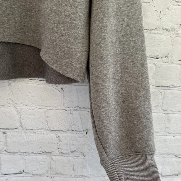 Wild Fable Soft Heather Gray Cropped Crewneck Sweatshirt - Picture 4 of 8